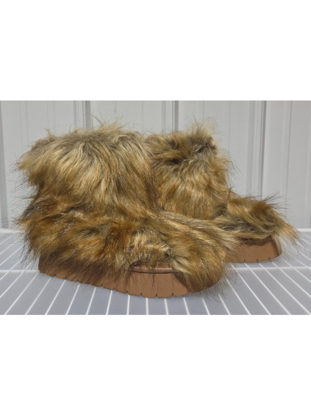A New Day Terra Shaggy Faux Fur & Fleece Lined Platform Wookie Boots -- Size 7